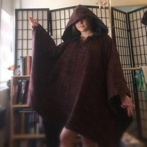 Hand sewn double sided fleece poncho